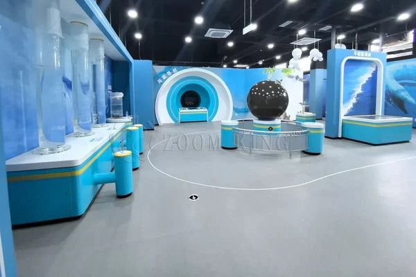 Children engaging with a large-scale immersive science exhibit from Zoomking, 2026 trends.