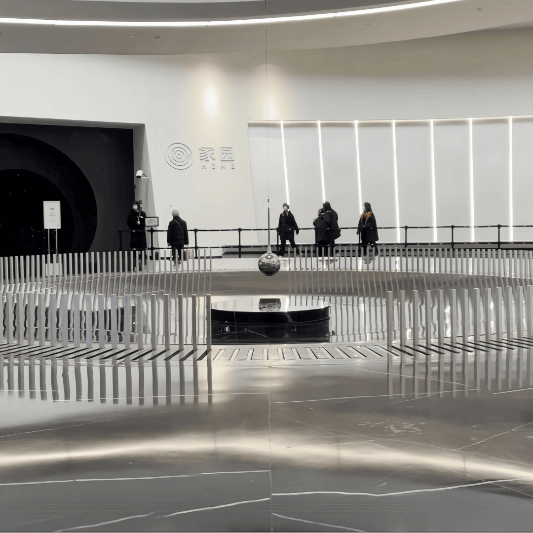 Foucault Pendulum - Witness the Earth's Rotation in Motion- interactive exhibit,