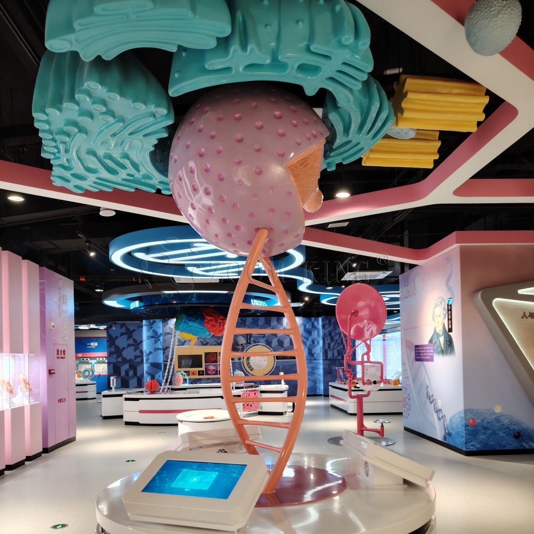 Hanging DNA molecular structure installation for life science education