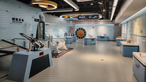 Electromagnetic cannon science exhibit at Huangpu Science Museum designed for interactive learning