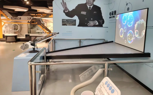 Electromagnetic physics display installation inside a science museum