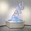 Giant DNA interactive exhibit demonstrating genetic engineering concepts in a science museum