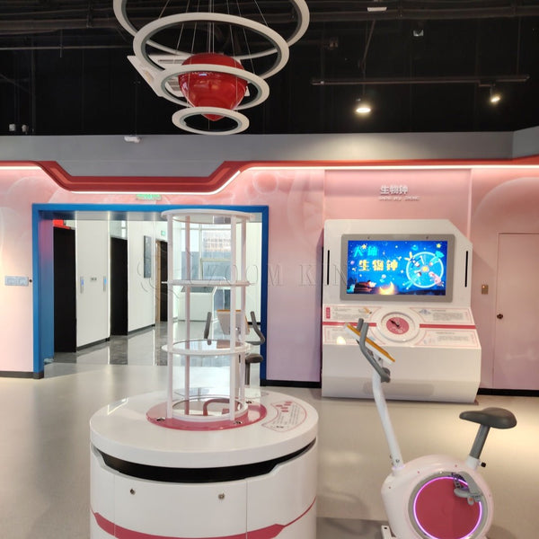 Heartbeat interactive exhibit in children's science museum demonstrating heart rate monitoring