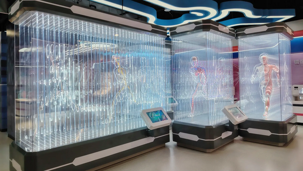 Interactive human anatomy exhibit at Huangpu Science Museum designed for life science education