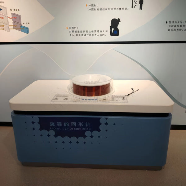 Interactive magnetic field demonstration science exhibit in museum
