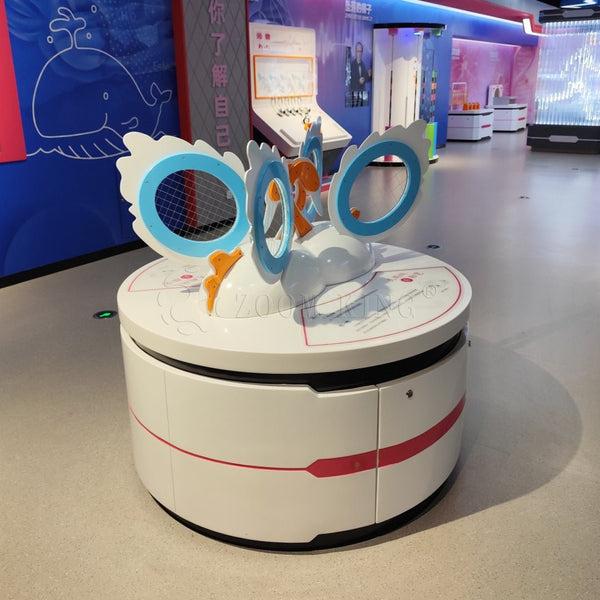 Interactive velvet touch sensory experience in a science center environment