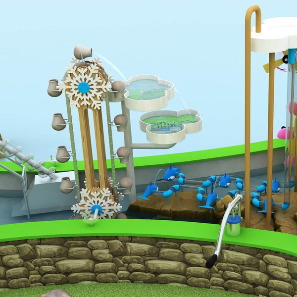 Interactive water exhibit designed for children's science centers and museums
