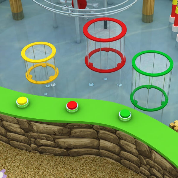 Hydraulic gears and moving parts in an interactive water 