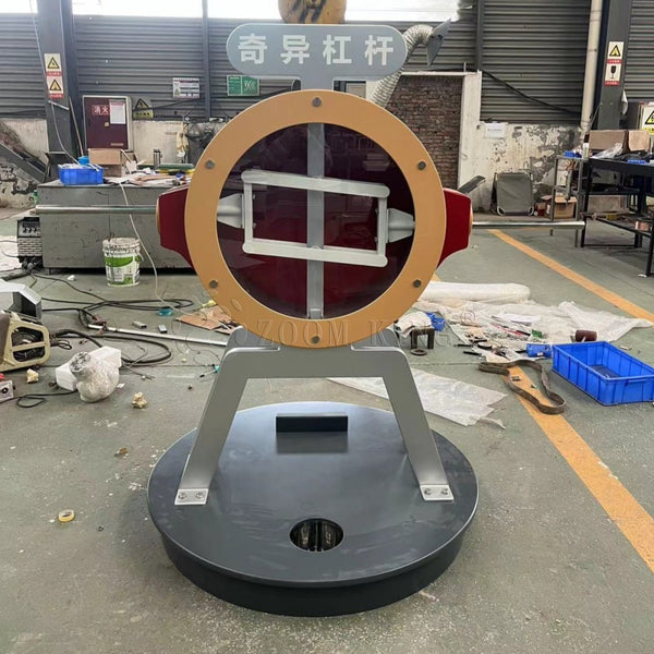 Educational lever display explaining basic mechanics and motion laws