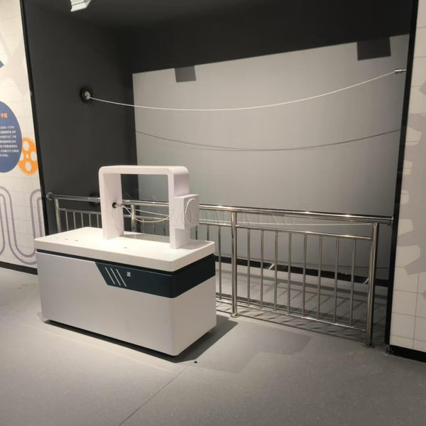 Mechanical wave phenomena interactive exhibit front view in a science museum