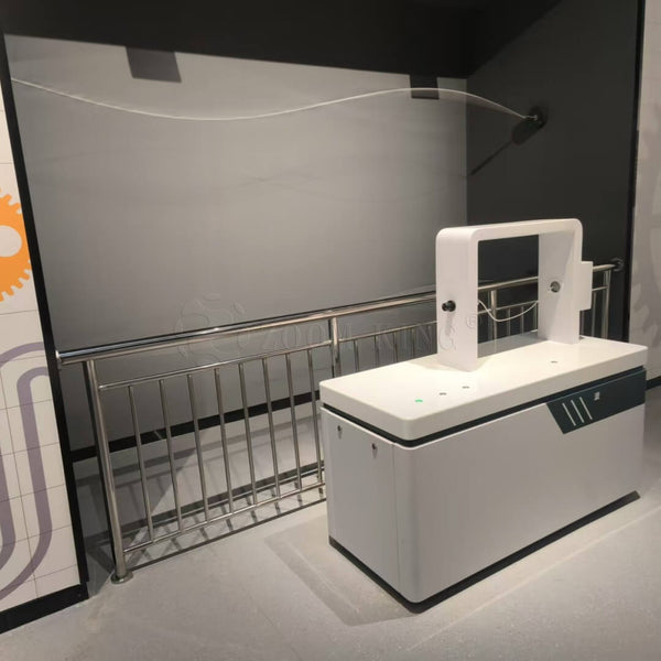 Mechanical wave phenomena interactive exhibit with visitor interaction