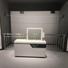 Mechanical wave phenomena interactive exhibit side view showing wave motion