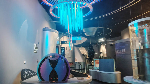 Interactive new materials science exhibits at Shenzhen Science Museum featuring immersive educational installations and material technology displays
