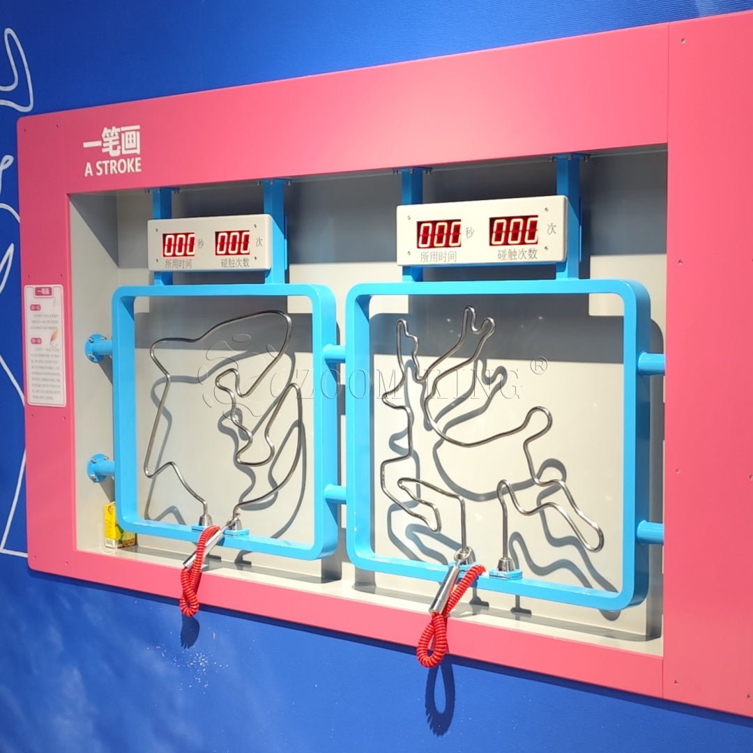 One line challenge exhibit timer and performance feedback display