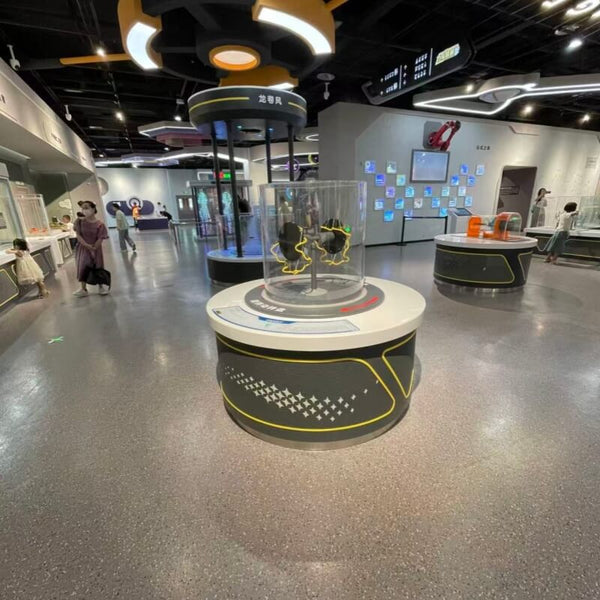 Physics and energy interactive science museum exhibit demonstrating scientific principles through hands-on interaction
