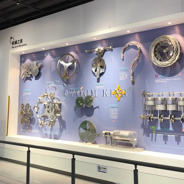 Mechanical motion art exhibit wall designed for children's museums