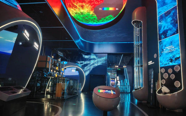 Immersive Ocean Science Gallery overview at Shenzhen Science Museum with interactive marine science exhibits
