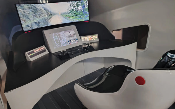 Interactive smart mobility driving simulator exhibit at Shenzhen Science Museum featuring immersive transportation experiences
