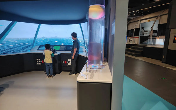 Interactive transportation technology exhibit installed at Shenzhen Science Museum