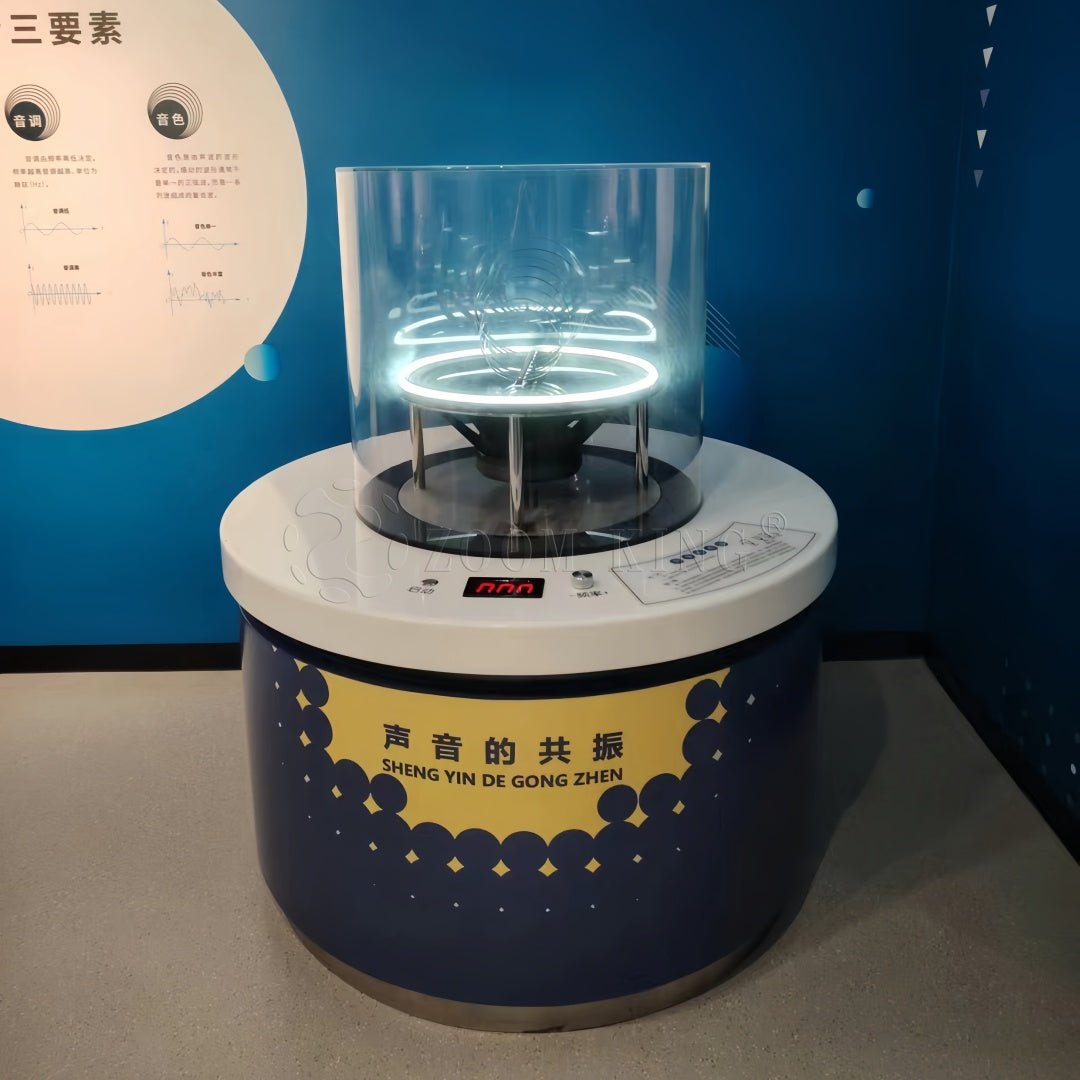 Sound resonance acoustic principle interactive exhibit in a science museum