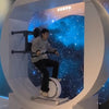 Space bicycle interactive exhibit installed in a science museum gallery