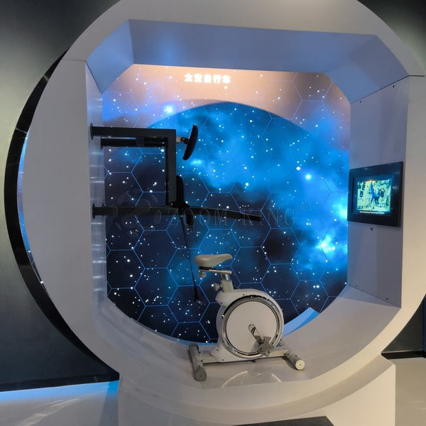 Immersive space visual background of the space bicycle interactive exhibit