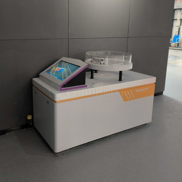 Children exploring superconducting maglev train exhibit in a science center